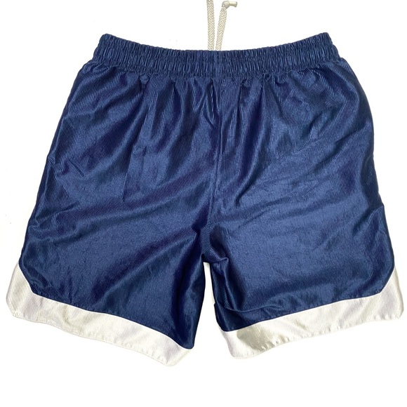 Vintage 90’s Nike Men’s Woven Navy Blue & Gray Athletic Basketball Shorts Large - Picture 4 of 8